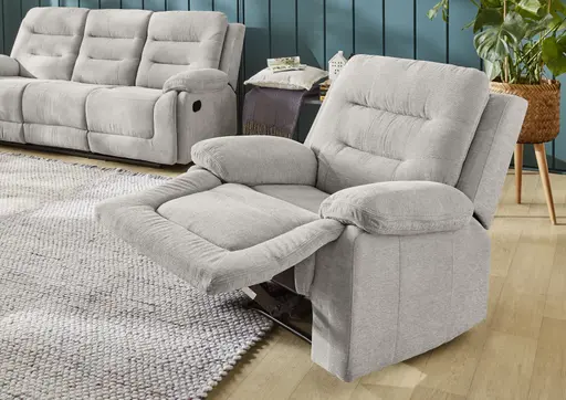 TV-Sessel - Relaxfunktion, Stoff, Grau