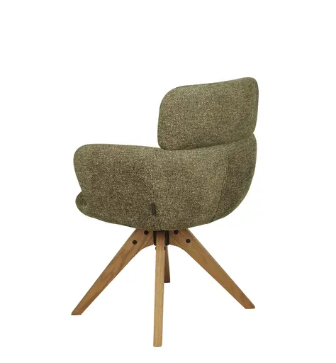 Armlehnstuhl MANJA - drehbar, Stoff, Braun