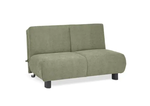  Faltsofa EBBY - 2-Sitzer ohne Armlehne, 140 cm inkl. Schlaffunktion/Relaxfunktion, Stoff, Grün