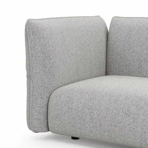 Ecksofa Motone - 2,5-Sitzer mit Ecke rechts, Stoff, Hellgrau