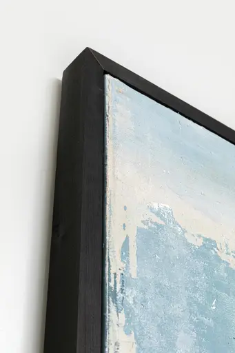 Gerahmtes Bild - LB ca. 120x160 cm, Grau, Blau