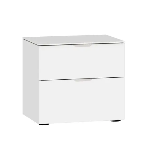 Nachtkommode JOIN IT- Glas, Weiß, Matt, Weiß