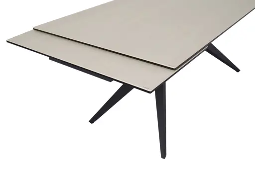 Esstisch MICHELA - ausziehbar, LB ca. 180x95 cm, Glaskeramik, Travertin farbig