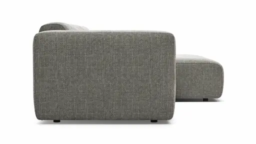 Ecksofa Laja - 1-Sitzer mit Longchair rechts, Stoff, Steingrau