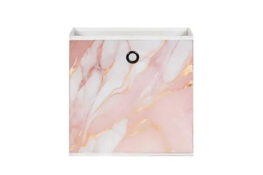 Faltbox - Stoff, Marmor Rosa/Gold
