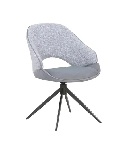 Stuhl MERIEM - drehbar, Stoff, Grau
