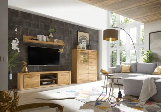 Ecksofa JAMELL - 2,5-Sitzer, Ecke rechts inkl. Schlaffunktion mit Bettkasten, Stoff, Hellgrau