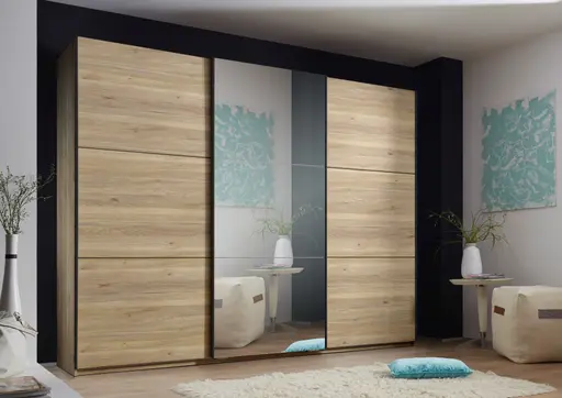 Schwebetürenschrank- B ca. 280 cm, Eiche Dekor