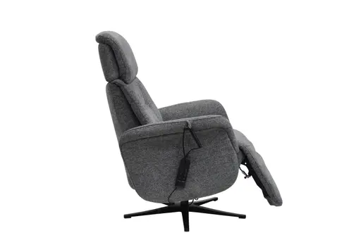 TV-Sessel MARLON - drehbar, Relaxfunktion, Kopfteilverstellung, Stoff, Graublau