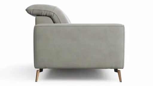 Sofa Tulsa KV - 2,5-Sitzer, inkl. Kopfteilverstellung, Leder, Graubeige