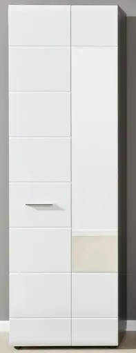 Garderobenschrank - Weiß Hochglanz, Grau