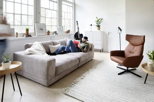 Megasofa Juni Lounge - B ca. 252 cm, Cord, Taupe