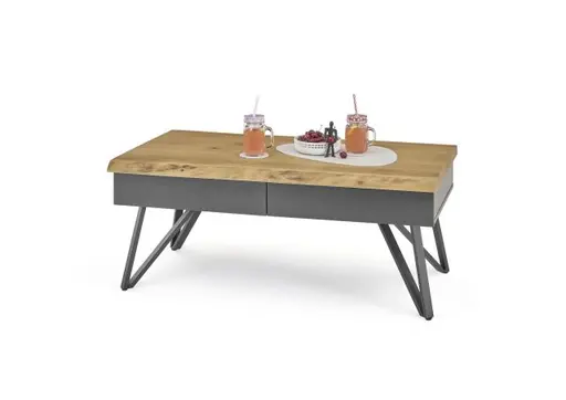 Couchtisch - B/H/T ca. 110x45x60 cm, Wildeiche massiv