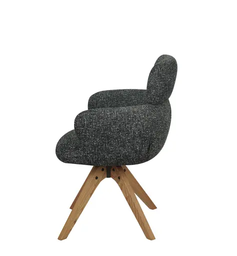 Armlehnstuhl MANJA - drehbar, Stoff, Graublau