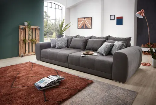 Megasofa - 3-Sitzer, Stoff, Dunkelgrau