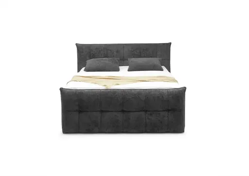 Boxspringbett- Liegefläche ca. 180x200 cm, Stoff, Schwarz