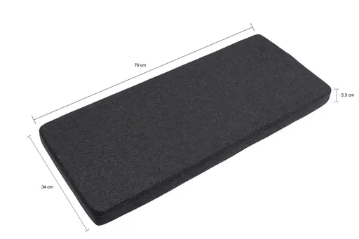 Sitzkissen - Stoff, Grau