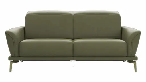 Sofa Amadena - 2-Sitzer inkl. Relaxfunktion motorisch und Kopfteil verstellbar, Leder, Olive