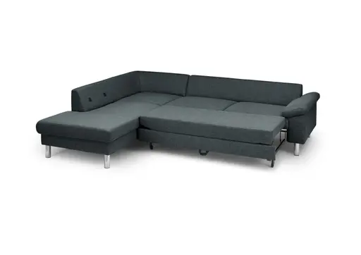 Ecksofa COOL - Ecke links mit 2,5-Sitzer, Querschläfer, Stoff, Anthrazit