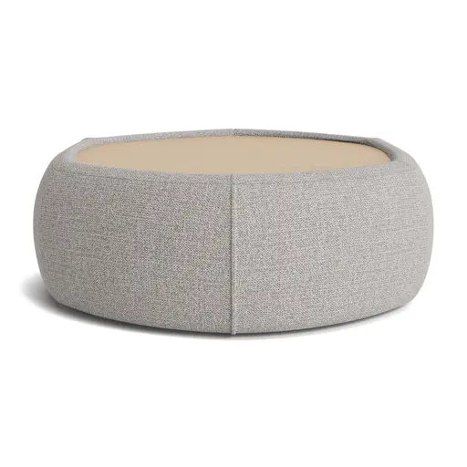 Hocker Serava/Honey - Large, mit Platte, Stoff, Grau