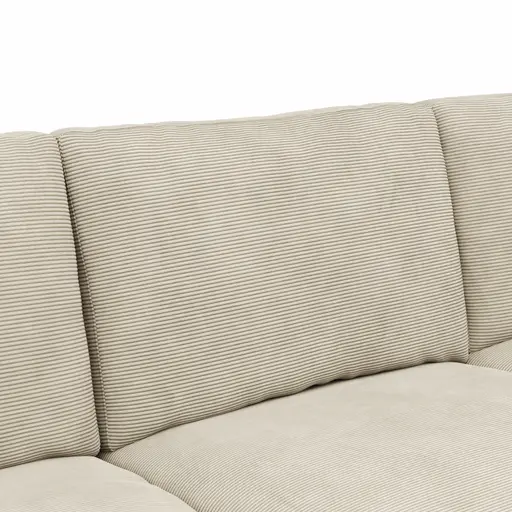 Ecksofa Janne - 2-Sitzer, Ecke rechts, Feincord, Sand