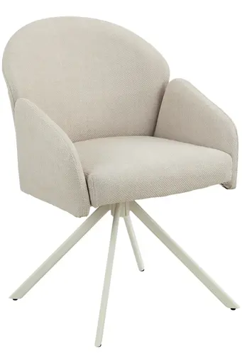 Armlehnstuhl - drehbar, Stoff, Beige-Creme