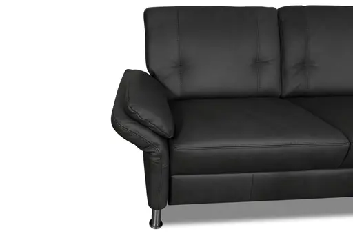 Ecksofa Caracas - 2,5-Sitzer mit Longchair rechts, Leder, Anthrazit