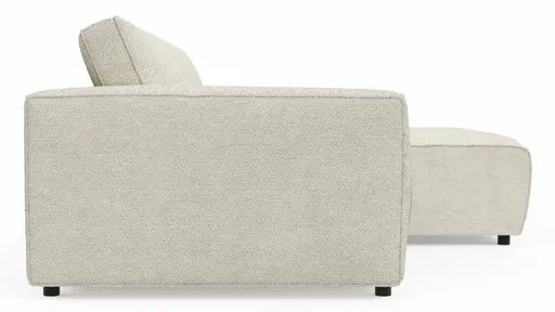 Ecksofa Lilaia - 1,5-Sitzer XL mit Chaise Longue XL rechts, Stoff, Creme
