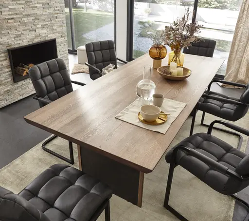 Esstisch Bakersfield - LB ca. 240x100 cm, Asteiche massiv, barrique