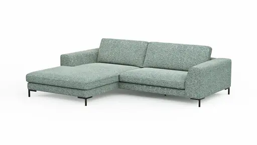 Ecksofa Solano - Longchair Links mit 1,75-Sitzer, Stoff, Hellblau