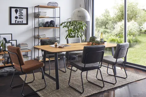 Polsterstuhl Wesley - Stoff, Anthrazit