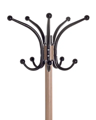 Garderobenständer - Ø/H ca. 40x175 cm, Eiche Nachbildung, Schwarz