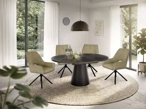 Armlehnstuhl MARESA - drehbar, Stoff, Braun