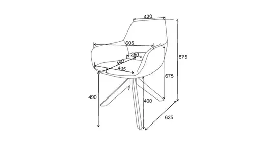 Armlehnstuhl MANOLJA - drehbar, Leder, Schwarz