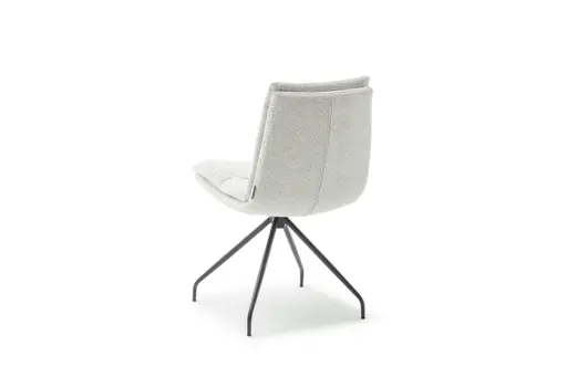 Stuhl Jukka - Stoff, Champagner, Stativ, Schwarz, Drehbar