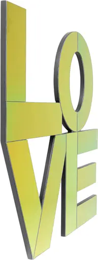 Wandobjekt- LOVE, Spiegel, Bunt