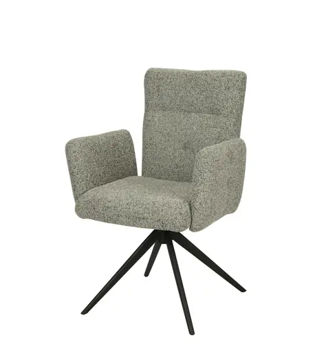 Armlehnstuhl MYLENE - drehbar, Stoff, Schlamm