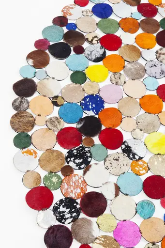 Teppich- D ca. 150 cm, Echtfell, Multicolor