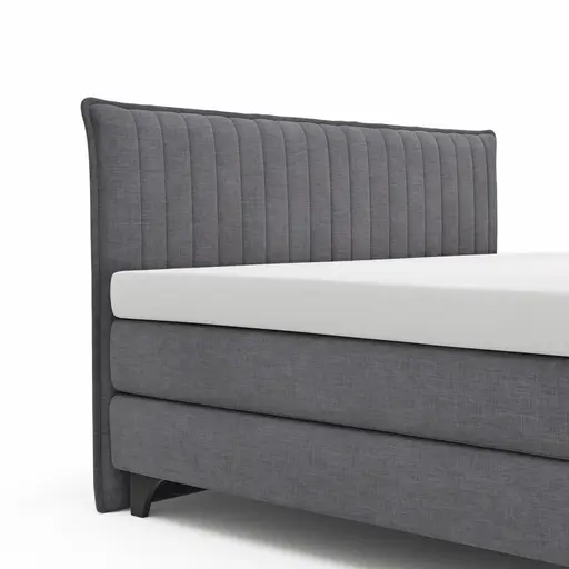 Boxspringbett Lund- Liegefläche ca. 180x200 cm, Stoff, Grau