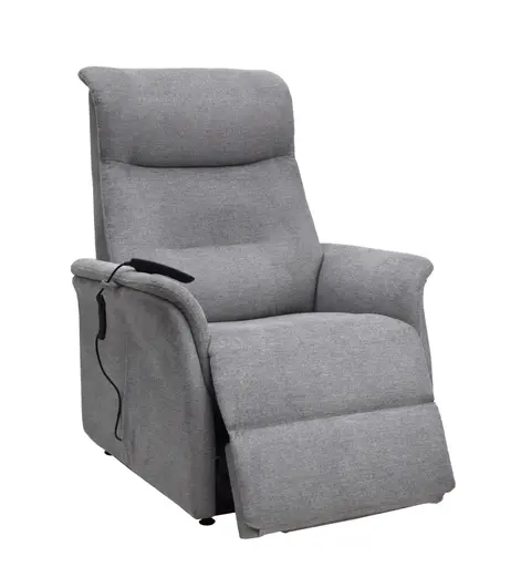 TV-Sessel MARCIO - Aufstehhilfe, Relaxfunktion, Stoff, Hellgrau