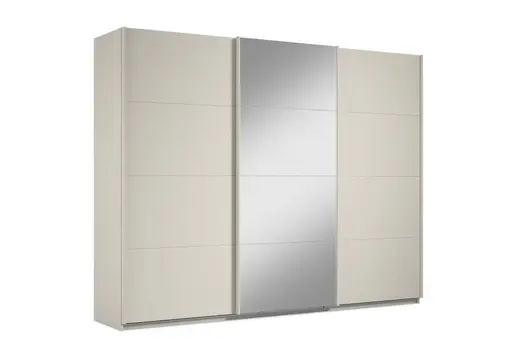 Schwebetürenschrank RIVASA- B ca. 271 cm, Champagner, Spiegel