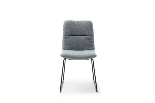 Stuhl Pelle - Stoff, Safirblau, Kufe, Schwarz