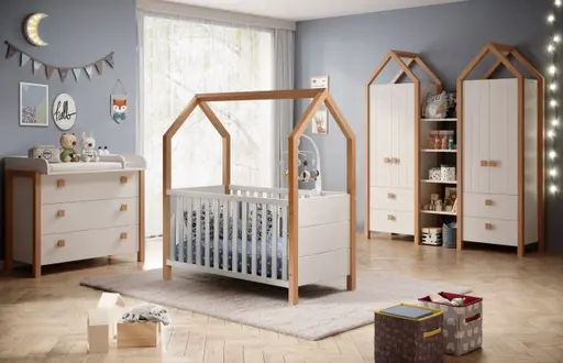 Kleiderschrank - B ca. 76 cm, Kiefer Weiß, Birke