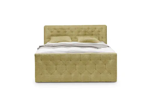 Boxspringbett- Liegefläche ca. 180x200 cm, Stoff, Goldfarben