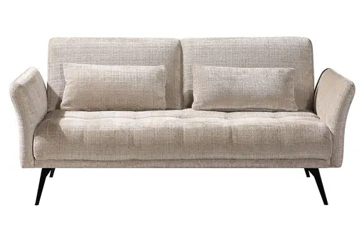 Multifunktionssofa - Rückenlehne/Sitztiefe verstellbar, Stoff, Silbergrau