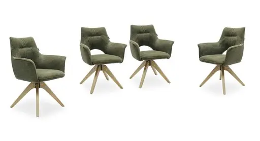 Armlehnstuhl MARYLA - drehbar, Stoff, Grün