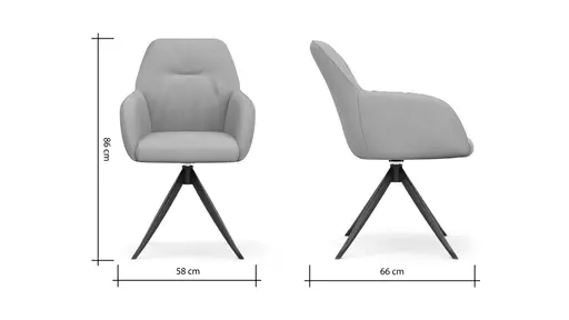 Armlehnstuhl Noli - drehbar, Leder, Limone