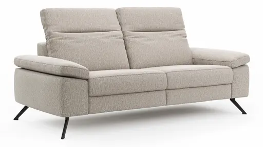 Sofa Rafaela 2.0 - 2,5-Sitzer inkl. Kopfteil verstellbar, Stoff, Champagner