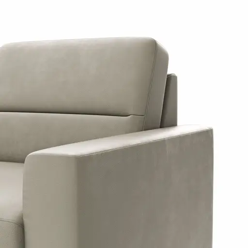 Ecksofa Merlos H. - Ecke links mit 2,5-Sitzer rechts, Leder, Kreide