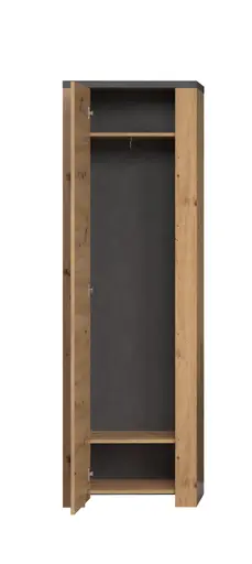 Garderobenschrank - Eiche Dekor, Anthrazit